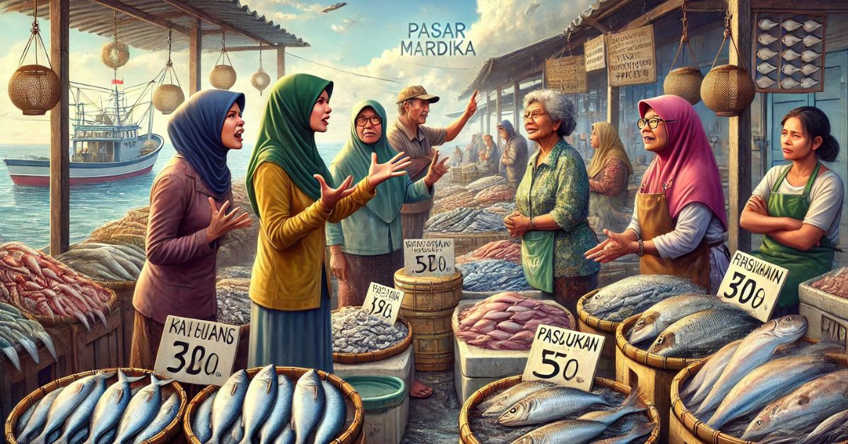 Belanja ikan di Pasar Mardika